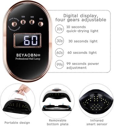 УФ/LED лампа для нігтів BEYAOBN 168W