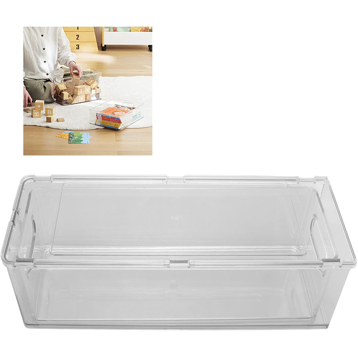 Штабелювана шухляда для зберігання, універсальне використання для ванної кімнати, спальні та офісу. Прозорий контейнер з кількома відділеннями для косметики, туалетного приладдя та іншого (3 літри).