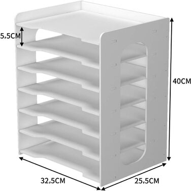 Лоток для документів PUNCIA A4 Лоток для листів 7 лотків Настільний органайзер для файлів з ПВХ Лоток для паперу Зберігання файлів Система картотек Тримач документів для Office Навчання Школа Офіс Office 7 кроків
