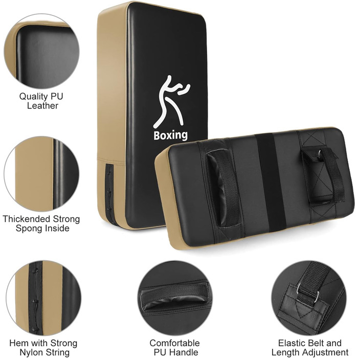 Накладки на руки Odoland Набір з PU боксерськими накладками 6OZ Боксерські рукавички для боксерського мішка, боксу, кікбоксингу, тренувань з боксу, бойових мистецтв, тайських кікбоксерських накладок, чорного кольору