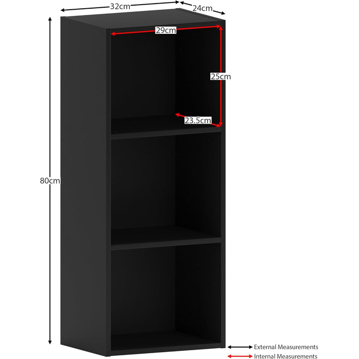 Книжкова полиця Vida Designs Oxford, 3-рівнева, чорна, дерев&39яна, для офісу, меблів для вітальні