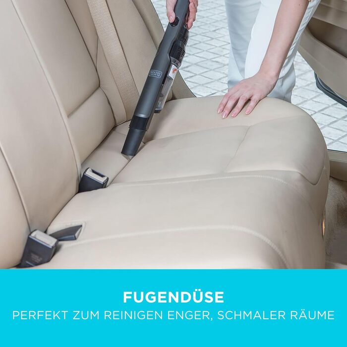 Акумуляторний ручний пилосос 12В у супертонкому дизайні, акумуляторний, сучасний цифровий двигун, 2 рівні всмоктування, вкл. заряд