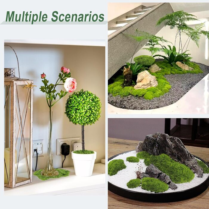 Г штучний мох для декорування, штучний мох для крафта, штучний мох, декоративний штучний мох, штучний декоративний мох, крафтовий мох для стіни, дитячого ліжечка, акваріума, ліжечка, виготовлення моделей (зелений), 150