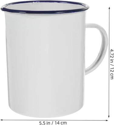 Емальований мірний стаканчик Garneck Vintage Water Cup Camping Cup із сільським дизайном для кави, чаю та гарячих напоїв, безпечний для миття в посудомийній машині та довговічний
