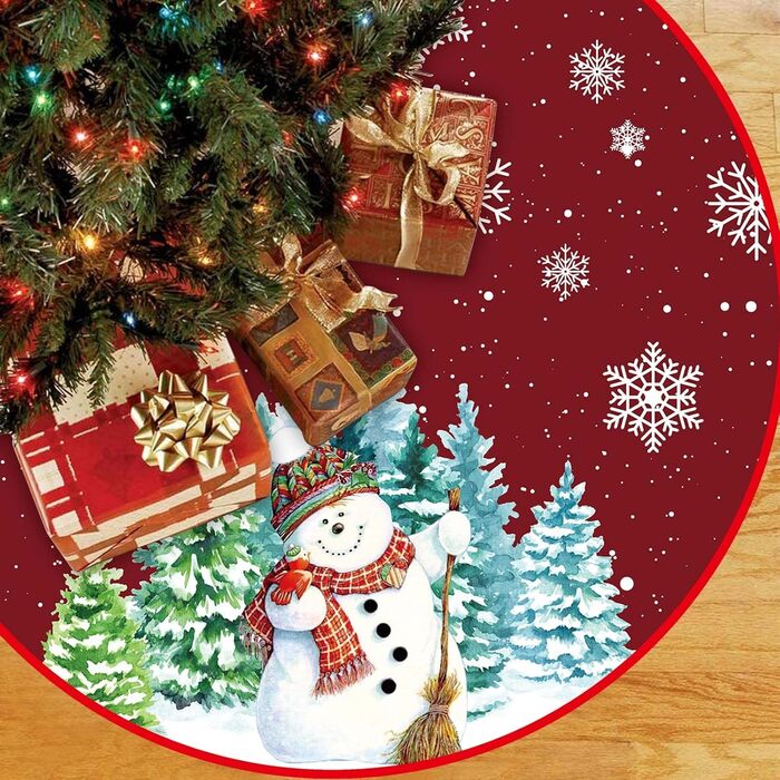 Коврик для ялинки 120 см темно-червона AOLOA