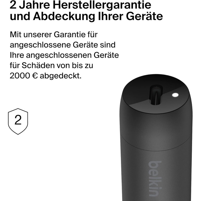 Автомобільний зарядний пристрій Belkin BoostCharge 30 Вт, USB-прикурювач, компактна модель з портом живлення USB-C, сумісний з iPh