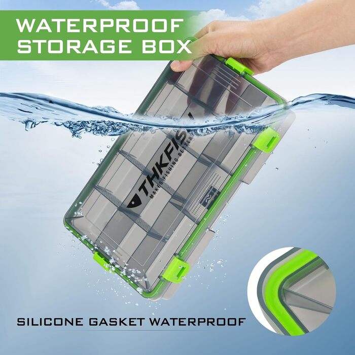 Водонепроникні ящики для рибальських снастей THKFISH, 2 шт. рибальська коробка 3600, прозора коробка для снастей, рибальські коробки зі знімними роздільниками, коробка для рибальських приманок, рибальська скриня, коробка для воблерів червоного кольору