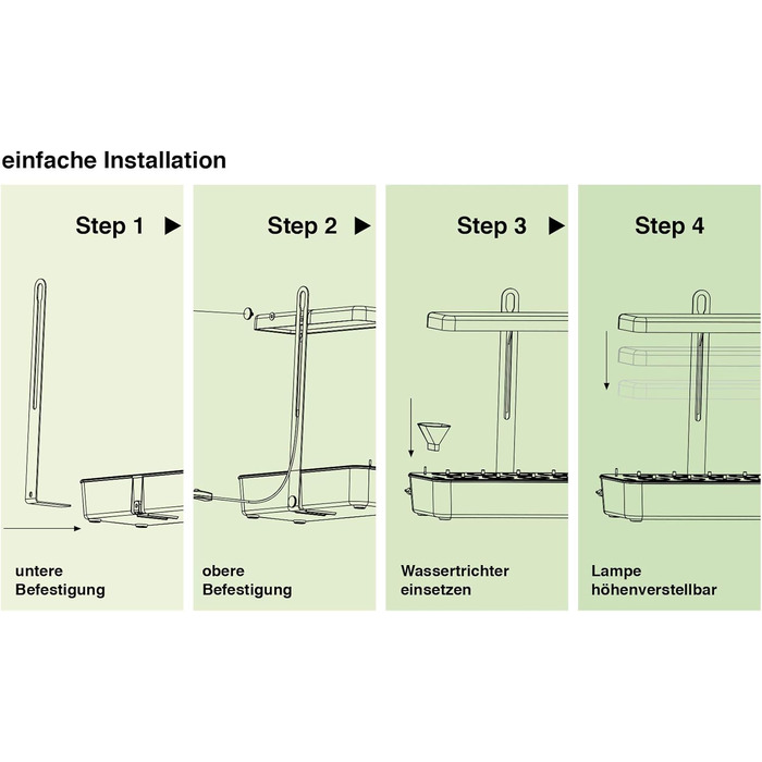 Гідропонна світлодіодна система вирощування рослин Лампа для рослин Світло для рослин Травяний сад Внутрішня садова лампа для вирощування 22 Вт 1350 люмен 10 саджанців Таймер з регулюванням висоти