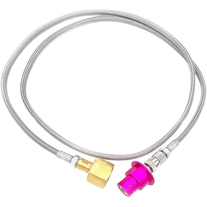 Адаптер CO2 для машини з газованою водою Швидке підключення шланга Пряме підключення від бака CO2 до машини для газованої води, сумісний з машиною Terra Art Gaia Duo Aqua Fizz, яка використовує рожевий циліндр CO2