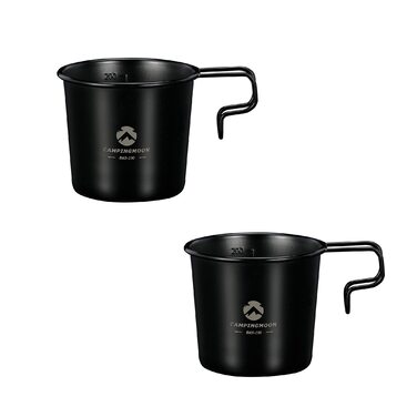 Набір з 2 предметів Campingmoon BKS-190-2P з нержавіючої сталі 304, малий, 210 мл, чорний