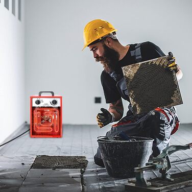 Електричний обігрівач з вентилятором 5 кВт, енергозберігаючий електричний обігрівач з 3 режимами нагріву, професійний промисловий обігрівач із захистом від перевантаження для використання всередині та зовні приміщень (5000 Вт)