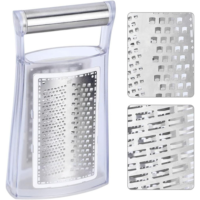 Набір терок для сиру з нержавіючої сталі Glomora з контейнером - цедра лимона для овочів, імбиру та картоплі