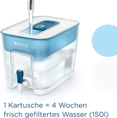 Фільтр для води BRITA Flow XXL (8.2 л) з картриджем MAXTRA PRO все в 1 холодильник для напоїв з краном і великою місткістю зменшення вапняного нальоту, хлору, свинцю та міді в питній воді один