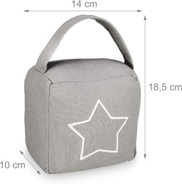 Мішок для обмежувача дверей Relaxdays, сучасний мішок для дверей у вінтажному дизайні, підлоговий, тканинний обмежувач з ручкою, 1