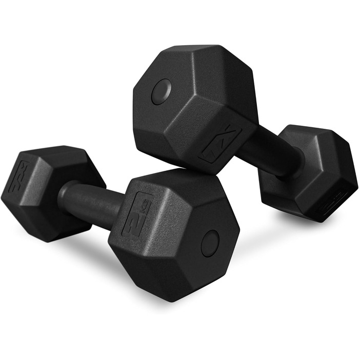 Гантелі TREX SPORT – набір з 2 штук, 2–20 кг, пластикове покриття, шестигранні, для фітнесу та домашніх тренувань
