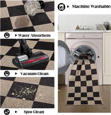 Тканий килимовий килим для передпокою, нековзний, 80x200 см, килимок для кухні, який можна прати, сучасна доріжка для передпокою, килимова доріжка, кухонна доріжка, килим для передпокою, килим для кухні, входу, вітальні, коридору, 80 x 200 см квадрат