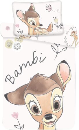 Дитяча постільна білизна Disney Bambi, 100 бавовна, підковдра 100 x 135 см наволочка 40 x 60 см