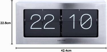 Настінний/настільний годинник Karlsson Boxed Flip, шліфована сталь, сірий, 37x17,5x9 см