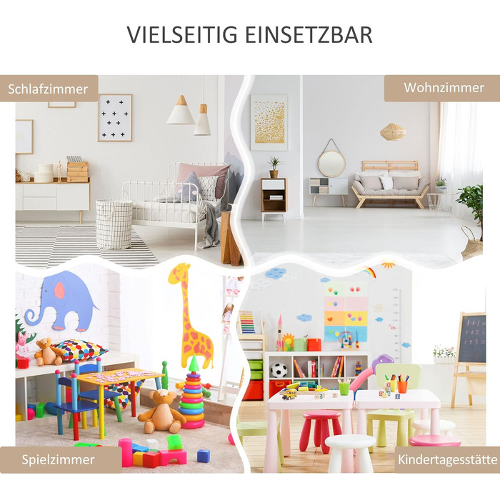 Дитяча книжкова полиця HOMCOM, Дитяча полиця з шухлядою, 3 полиці та 2 відкриті відділення, Полиця для зберігання для дитячої кімнати, Ігрової кімнати, Біла, 60 x 29,9 x 90 см