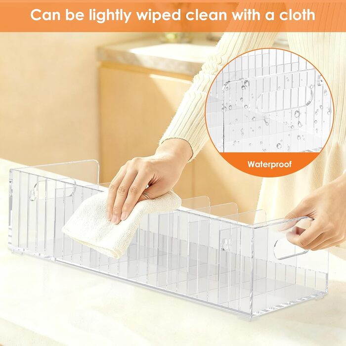 Органайзер для чайних пакетиків з 2 акрилових частин, знімний, 14 відділень, для зберігання чайних пакетиків, акрилова чайна коробка, 36,515,89,5 см, простий у використанні для чаю, кавових капсул, цукру