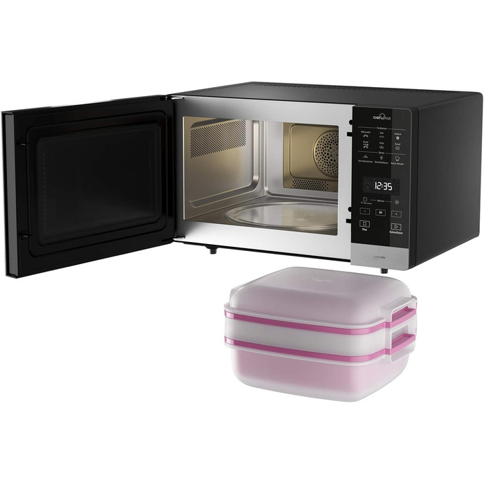 Мікрохвильова піч Bauknecht MW 59 MB / окремо стояча / місце для приготування їжі 25 л / 3D система / автоматичні програми / мікрохвильова піч 800 Вт / кварцовий гриль 900 Вт / функція швидкого старту, чорний