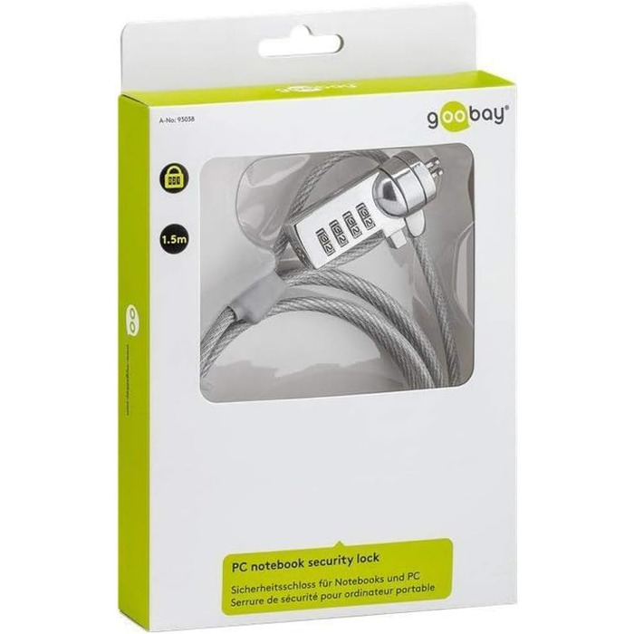 Замок кодовий Goobay 93038 для ноутбука та ПК