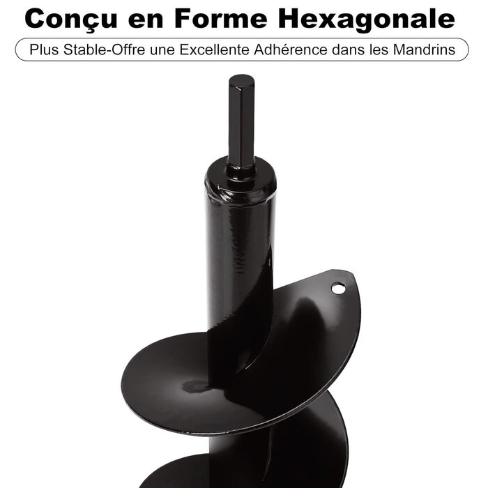 Бур для свердла, саду, дрелі, Ø 100 мм рукавички, садовий бур для дрелі, практичний інструмент для посадки квітів, рослин, дерев та кущів