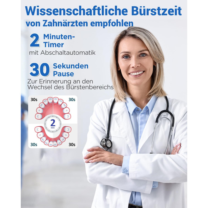 Обертова електрична зубна щітка для дорослих і дітей з 8 насадками, електрична зубна щітка з настінним тримачем та зарядною станцією, 5 режимів чищення та дорожній футляр, 60 днів роботи від акумулятора (Чорний)