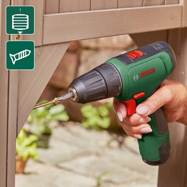 Акумуляторний шуруповерт Bosch EasyDrill 1200 (акумулятор 2,0 Ач, 12-вольтова система, набори свердел і викруток, у м'якій сумці)