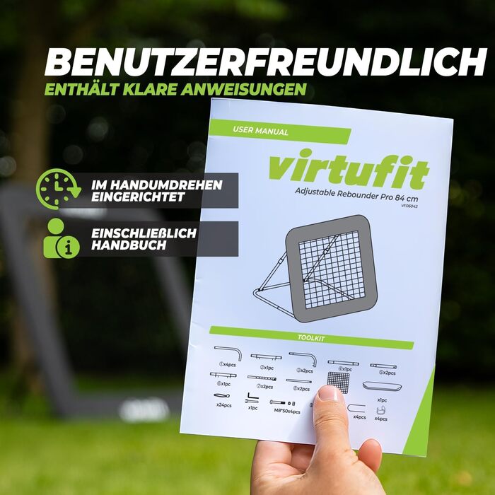 Футбольний підбирач VirtuFit регульований та складний 84 x 84 см ідеально підходить для тренувань та відпрацювання техніки дітей