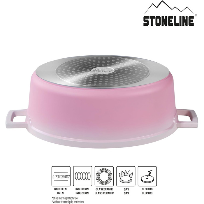 Каструля для запікання з кришкою індукційна 32 см, 6,6 л, лита алюмінієва каструля з покриттям зі справжніх кам'яних частинок, кас