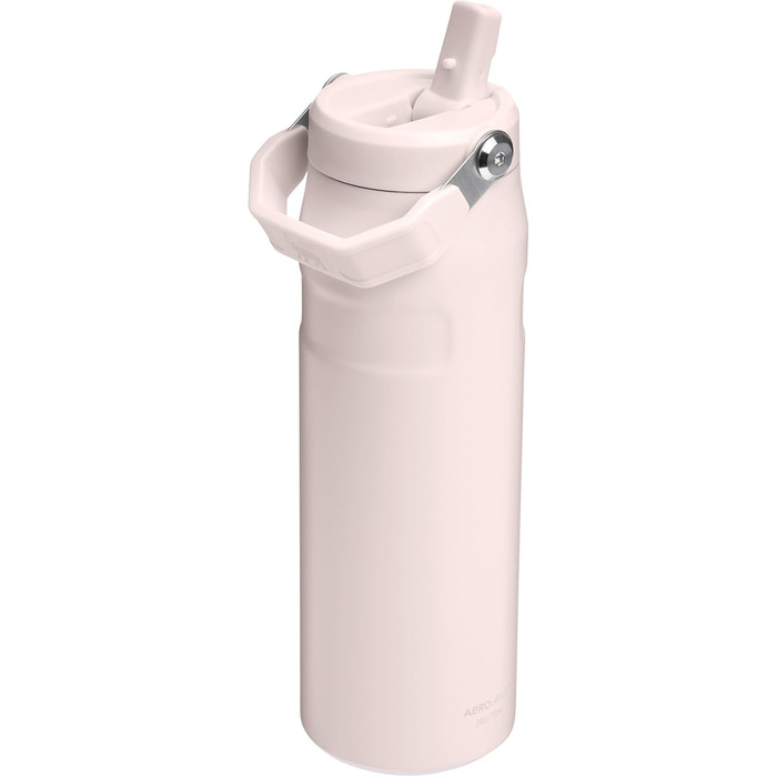 Пляшка для пиття Stanley Flip Straw 2.0 з трубочкою 0.7 л - Термокружка зберігає напої холодними протягом 10 годин - 3 днів - Без BPA - Герметична - Підстаканник сумісний з тримачем - Можна мити в посудомийній машині - Рожевий кварц 700 мл