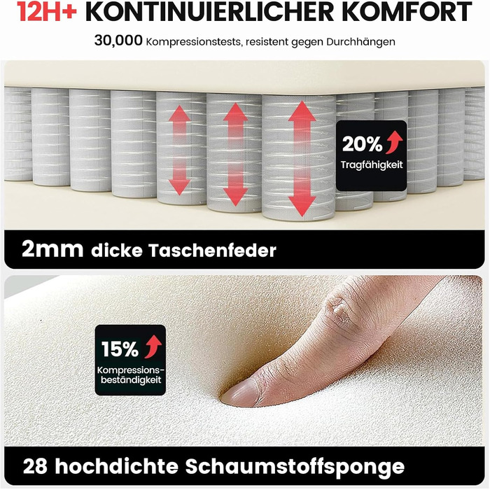 Геймерське крісло GTPLAYER з тканини, ігрове крісло з пружинною подушкою Pocket Spring, ергономічне поворотне крісло, геймерське крісло з підставкою для ніг, вантажопідйомність 150 кг, чорний колір