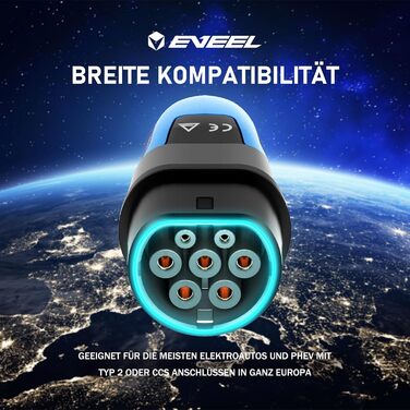 Тип 2 зарядний кабель 22кВт синя спіраль 6М зарядний кабель тип 2 спіральний кабель 32А 3 фази зарядний кабель електромобіля тип 2