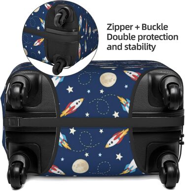 Чохол для валізи Ракета в космосі BAFAFA, захисний еластичний чохол від подряпин і пилу для багажу, чорний, розмір 85