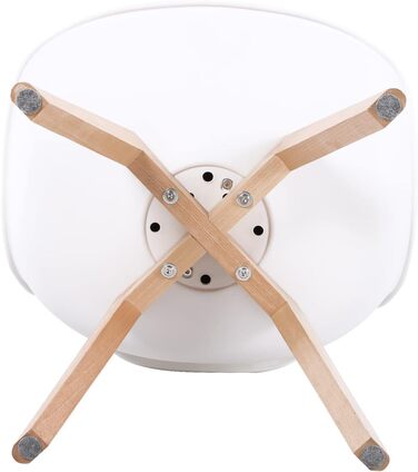 Круглий обідній стіл HJ WeDoo з 4 стільцями, кухонний стіл 90 см та комплект із 4 обідніх стільців, обідній гарнітур, комплект сидінь для кухні та вітальні (білий стіл 4 білі стільці) Обідній стіл 90 см білий, 4 білі букові стільці