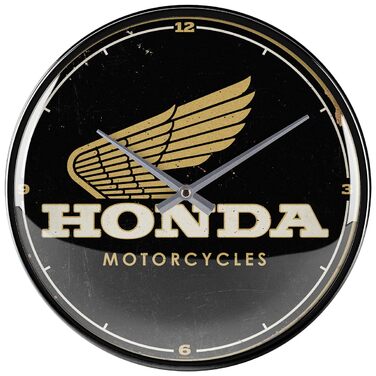 Ретро-настінний годинник Nostalgic-Art, Ø 31 см, Honda MC Мотоцикли Ідея подарунка для фанатів Honda, оригінальний ліцензійний продукт (OLP), великий кухонний годинник у вінтажному дизайні