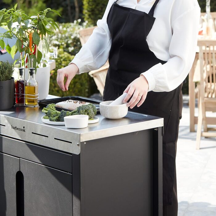 Преміальний стіл для гриля barbecook Buddy з полицями для зберігання та вбудованим відкривачем для пляшок, 84 x 46 x 90 см