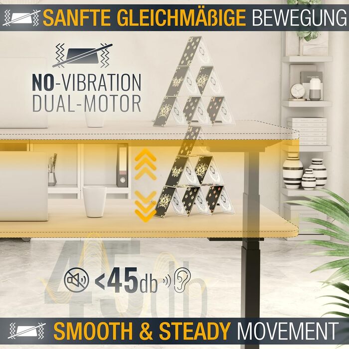 Електричний стіл з регулюванням висоти WM0623-B Каркас офісного столу з 2 двигунами (без стільниці) Комп&39ютерний стіл Каркас офісного робочого столу Чорний каркас столу з регулюванням висоти Wm0623-b (V)