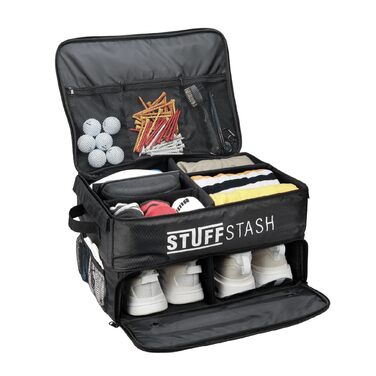 Органайзер для гольф-багажника GolfStash з відділеннями для взуття, перегородками, зберіганням для футболок, рукавичок, м'ячів та іншого для зручного транспортування аксесуарів в авто чи позашляховику чудовий подарунок для гольфіста