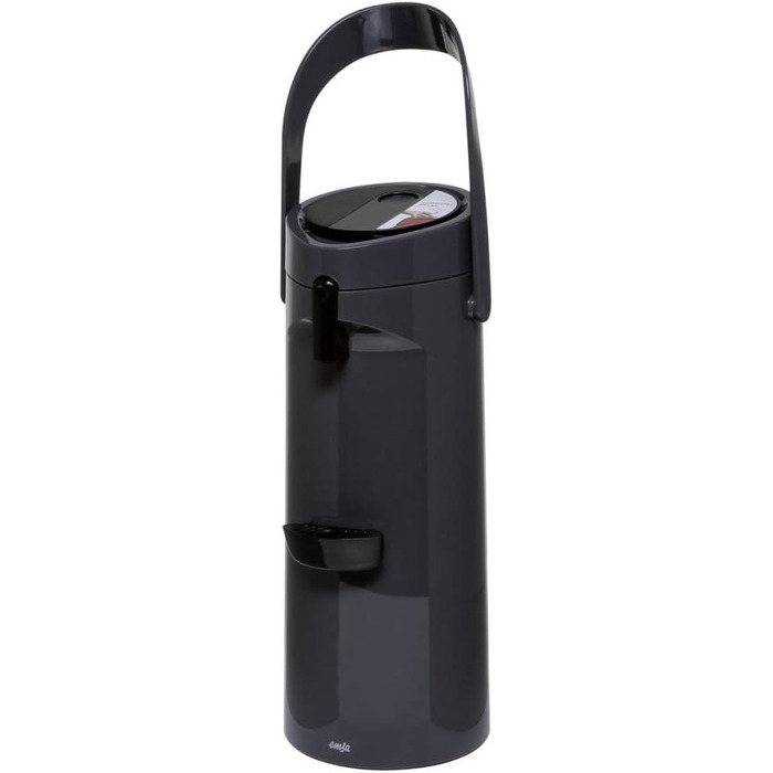 Термос Emsa 515706 з насосом Ponza, ємність 1,9 л, ізольована чашка, важіль тиску, знімний піддон для крапель, антрацит