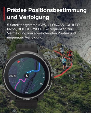 Спортивний годинник SUUNTO Race - смарт-годинник для активного відпочинку на природі, яскравий AMOLED-дисплей 1,43 дюйма із сапфіровим склом, зручне керування заводною головкою та кнопками, точний двочастотний GPS, тривалий час роботи від батареї, водонеп