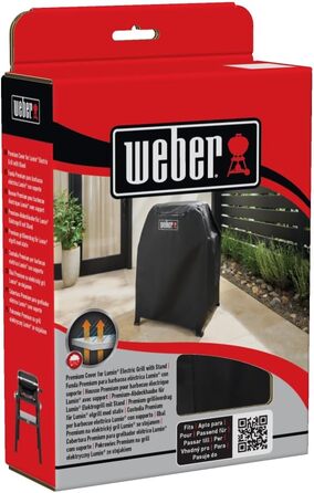 Захисний чохол Weber Premium для гриля Lumin на підставці, повітропроникний, стійкий до УФ-випромінювання та вологи, захист від вітру та негоди, з застібкою-липучкою чорний (3401289)