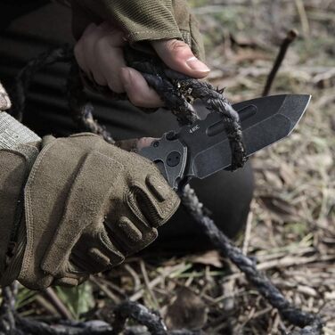 Складаний ніж Tanto з кліпсою, гострий кишеньковий ніж з лезом зі сталі 440C, чорна рукоятка G10, склобій, подарункова коробка - К