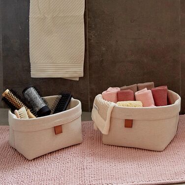 Набір кошиків для зберігання LOVE IT STORE IT, 2 шт. - Тканинні кошики для декору ванної кімнати та дитячої кімнати - Бежевий - Набір з 2 шт., 2 розміри