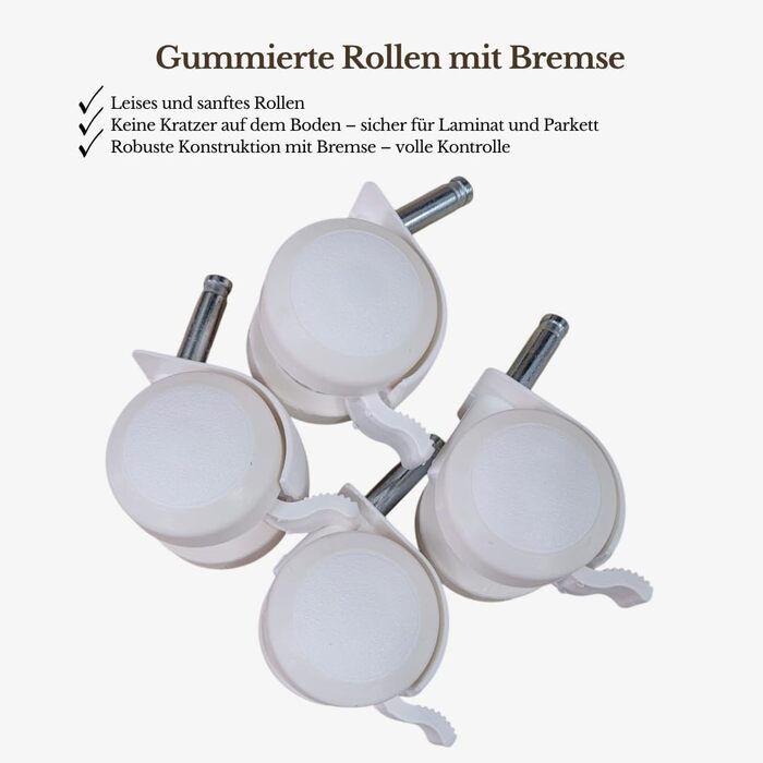 Дитяча колиска з колесами та гальмами Білий кошик Moses з натуральної верби, включаючи матрац та білу постільну білизну зі 100 бавовни, сертифікована Oeko-Tex безпечна та мобільна Модель Amelia