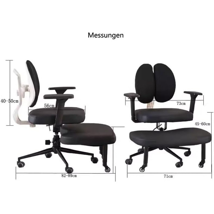 Ергономічне крісло зі схрещеними ніжками, для дому та офісу, універсальне крісло на колінах, регульована висота, крісло для йоги, чорне