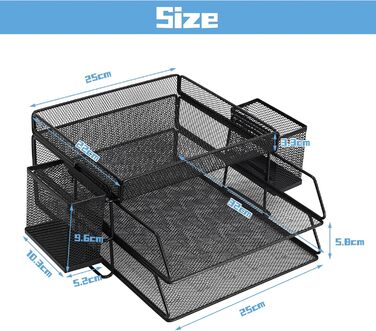 Ярусний лоток для листів, лоток для документів на робочому столі, лоток для паперу, органайзер для робочого столу, лоток для паперу, папка для документів, A4, тримач для документів для дому, офісу, школи 34,5 x 25,5 x 16,9 см, 2-