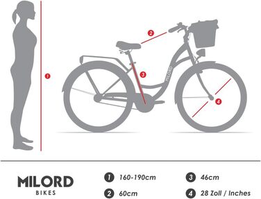 Жіночий міський велосипед MILORD Comfort з металевим кошиком, вінтажний, голландський, 26 дюймів, 28 дюймів, 7 швидкостей, коричнево-кремові шини, 28 дюймів