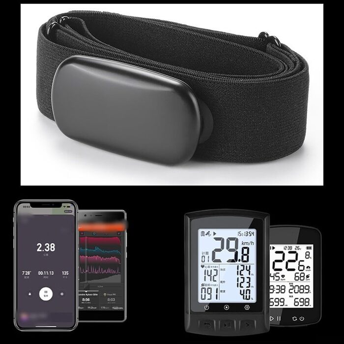 Пульсометр для велоспорту та фітнес-тренувань із сумісністю BLE 4.0 та ANT, водонепроникний за стандартом IP67, легкий (15 г), для та W